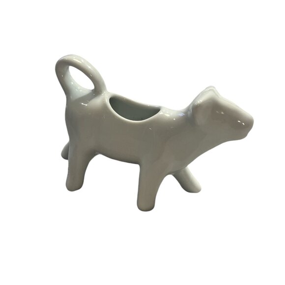 Cow Creamer Ceramic White Unbranded 6 1/2" Long 4" High - Picture 3 of 6